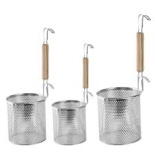 Stainless Steel Pasta Basket Mesh Spider Food Strainer Deep Fry Baskets Food Strainer Spider Food Deep Fried