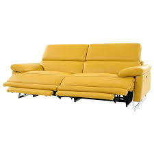Reclining sofas take lounging to a whole new level. Gabrielle Yellow Leather Power Reclining Sofa El Dorado Furniture