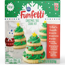 Heat oven to 350°f (or 325°f for nonstick cookie sheet).place cookie dough rounds about 2 inches apart on. Pillsbury S Funfetti Christmas Tree Cookie Kits Popsugar Food