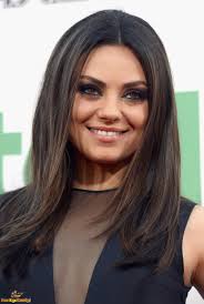 Mila Kunis Brunette Brown Eyes Make Up Mila Kunis Hair Hair Styles Straight Hairstyles