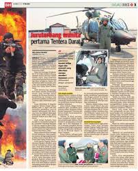 Tentera darat malaysia markas tentera darat, sekretariat tentera darat, wisma pertahanan, jalan padang tembak, 50634 kuala lumpur. Juruterbang Wanita Pertama Tentera Darat Klik