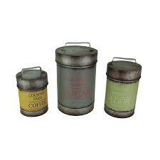 Metal food containers usually are made of stainless steel, which help keep the contents fresh. Set Of 3 Galvanized Finish Metal Kitchen Canisters Walmart Canada