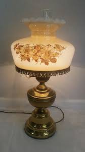 Vintage Electric Hurricane Table Lamp W Floral Ruffled Milk Glass Shade Table Lamp Lamp Glass Shades