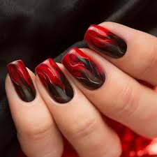 Black And Red Flame Ombre Red Nail Art Designs Red Nail Art Red Nail Designs Nails art decals flame water transfers nail sticker diy nail art tips decoration.