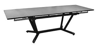 L 260, l 130, h 76,5 cm piètement à monter. Table De Jardin En Aluminium Et Ceramique Proloisirs Vita 180 280 X 100 Cm Graphite Et Taupe Castorama