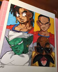 Animation Black Cartoon Characters With Dreads Dragon Ball Z Alternate Universe I Kept Piccolo Green Cause Deep Down We All Know He B Anime Dragon Ball Super Black Anime Characters Black Cartoon Characters