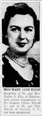 Mary Jane Ellis Engagement to Eugene McCall