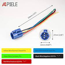 Architectural wiring diagrams sham the approximate locations and interconnections of. Apiele 19mm Latching Push Button Switch 12v Dc Angel Eye Halo Ring Led Metal 0 74 1no1nc Spdt With Wire Socket Plug Blue Pricepulse