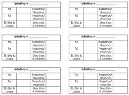 Spanish Verb Conjugation Chart Worksheets Teaching