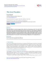 But let me offer one example where history was, i believe, seriously skewed. Pdf The Liar Paradox