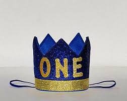 First Birthday Crown For Baby Boy Baby Boy First 1st Birthday Party Crown In Royal Blue And Gold Prince Birthday Party Royal Birthday Party Royal Prince Birthday Party