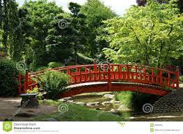 Red Bridge In A Japanese Garden Stock Image Image Of River Japan 9653309