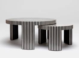 Black And White Striped End Table Large Bone Striped Nesting Coffee Table Set Large 40 Furniture Coffee End Tables Coffee Table Desk