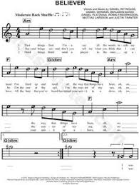 These easy piano sheets can be downloaded with last version of adobe reader. Imagine Dragons Believer Sheet Music For Beginners In A Minor Download Print Violin Sheet Music Sheet Music Clarinet Sheet Music