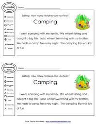 Activities include answering short questions with words from a word bank, unscrambling spelling words, filling out crossword puzzles, matching words to their definitions, dividing spelling words into groups by number of syllables, placing spelling words into alphabetical order, finding spelling words in a word search. Proofreading Paragraphs Printable Worksheets