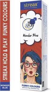 When it comes to hair color, blue and pink have always been associated with mature ladies who rely on a regular rinse to keep their gray hair looking a certain way, but nowadays everyone is having. Streax Professional Hold Play Funky Hair Colour Wonder Blue 100gm Mehendi Price In India Buy Streax Professional Hold Play Funky Hair Colour Wonder Blue 100gm Mehendi Online