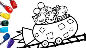 Some of the coloring page names are rollercoast sketches church project ideas roller coaster, roller coaster coloring at colorings to and, roller coaster ride coloring, coloring red riding hood hunter vector cartoon vector 58170989 click on the coloring page to open in a new window and print. Peppa Pig Coloring Pages Peppa Pig S Roller Coaster Fun Youtube