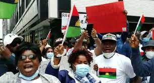 May 31, 2021 · a supporter of indigenous people of biafra (ipob) leader nnamdi kanu holds a biafra flag during a rally in support of kanu, who is expected to appear at a magistrate court in abuja, nigeria. Biafra Supporters Storm British Embassy In Germany Demand Nnamdi Kanu S Release News Naija