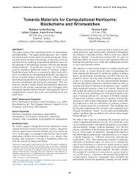 Pdf Towards Materials For Computational Heirlooms Blockchains And Wristwatches