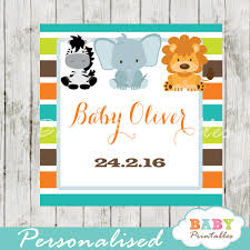 Whether they gave a gift, brought a card, or simply shared in your moment, a baby shower favor is the perfect way to. Jungle Theme Personalized Square Labels D134 Baby Printables