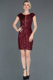 Bordo Kisa Payetli Davet Elbisesi Abk730 2020 Elbise Modelleri The Dress Elbise