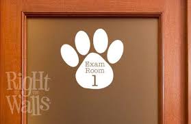 Exam Room Door Decal Veterinarian Groomer Vinyl Sticker Pet Clinic Animal Hospital Veterinarian Office