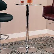 Coaster Glass Top Round Bar Table With Chrome Base Round Bar Table Pub Table Bar Table