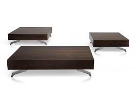 A stretcher is added which assures a sturdy surface. Contemporary Coffee Table Bob Ditre Italia Wooden Rectangular Square