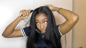 Do not attempt to stick your wig down with your fingers. Glueless Lace Closure Wig Install Plucking Baby Hairs Onemorehair Com Youtube