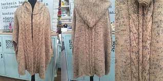 Deryanin Dunyasi Kapsonlu Bayan Hirka Yapimi Fashion Poncho Cape Poncho