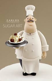 Italian Chef Carlos Lischetti Sugar Art Chef Cake Fondant Figures