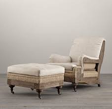 Deconstructed English Roll Arm Ottoman Coffee Tables Restoration Hardware Deconstructed Chair Ottoman Chair