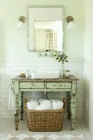 Bathrooms and powder rooms with farmhouse decor for a rustic style. Shabby Chic Green Bathroom Decor Antiques Repurposed Rustic Bathrooms