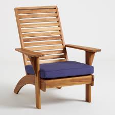 Natural Wood Hyacinth Adirondack Chair With Cushion By World Market Outdoor Chairs Affordable Outdoor Furniture Outdoor Chair Cushions