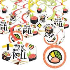 Get it as soon as mon, jul 26. Let S Roll Sushi Japanese Party Hanging Decor Party Decoration Swirls Set Of 40 Walmart Com Walmart Com