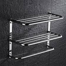 Étagère murale pour salle de bain et idéalement montée entre le lavabo et le miroir. Bains Etagere Murale Chromee