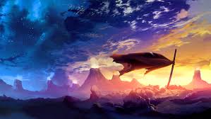 Shop from 1000+ unique posters on redbubble. Hd Wallpaper Tengen Toppa Gurren Lagann Fantasy Art Anime Sky Landscape Wallpaper Flare