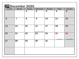December 2020 Calendar With Holidays South Africa In 2020 Calendar 2019 Calendar Holiday