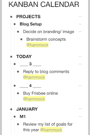 Kanban Calendar Workflowy Style Productivity Mashup Kanban Blog Setup Personal Kanban