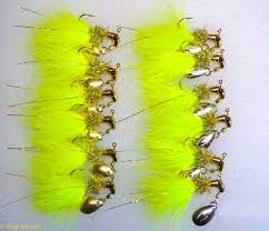 1 8 Oz Gold And Chartreuse Roadrunners Crappie Jigs Fishing Outfits Crappie Lures