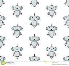 Cute Robot Sameless Pattern Stock Vector Illustration Of