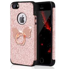 Topproreviews analyzes and compares all iphone 5c cases for girls of 2021. Iphone 5s Iphone 5 Iphone Se Case Wiwj Soft Leather Case Girls Glitter Clear Case With Rotate Butterfly Ring Holder Sparkly Diamond Kickstand Case Slim Thin Fit Iphone 5s Se 5 Phone Case Rose Gold Buy Online