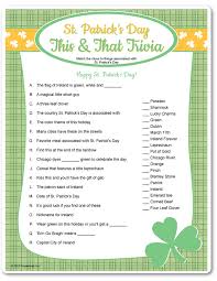 Green Trivia For Trivia Parties And St Patricks Day St Patrick S Day Games St Patrick S Day Trivia St Patrick Day Activities