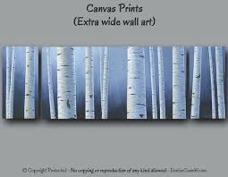 Birch Tree Wall Art Canvas Large Panoramic Navy Blue White Wall Art Birch Aspen Tree Etsy Tree Painting Canvas Tree Painting Birch Tree Painting