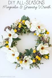 It reads, fresh cut flowers. Diy All Season Greenery Magnolia Wreath The Happy Housie