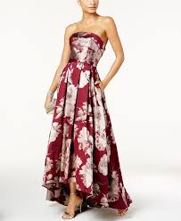 Xscape Floral Print Brocade Strapless Gown Xscape Dresses Slp Macy S Strapless Floral Dress Soiree Dress Strapless Evening Dress