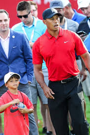 Gentlemen only ladies forbidden : Tiger Woods Attends The Quicken Loans National Pga Golf Tournament With Children Sam Charlie