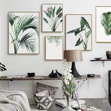 Aquarell Anlage Grune Blatter Leinwand Malerei Kunstdruck Poster Bild Wand Moderne Minimalist Sch Wandkunst Wohnzimmer Wanddekor Schlafzimmer Bilder Wohnzimmer