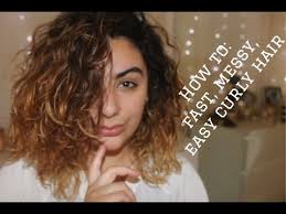 This medium length curly hair is parted down the middle to add more volume and structure to the hairstyle. How To Messy Curly Hair Youtube