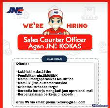 Lowongan Kerja Sales Counter Officer Agen Jne Kokas